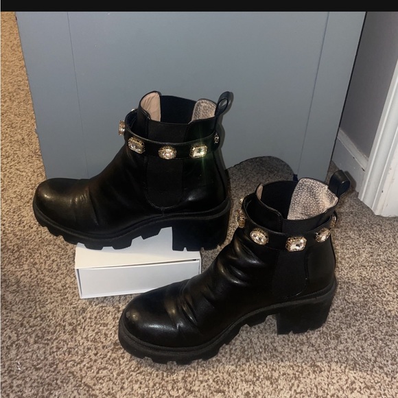 Authentic Steve Madden Black Jewel Amulet Boots Women’s US size 9.5 - Picture 5 of 6